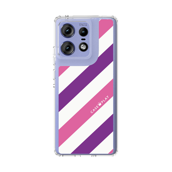 スリムプロテクションケース［ Big Stripe - Purple × Pink ］