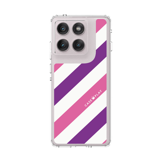 スリムプロテクションケース［ Big Stripe - Purple × Pink ］