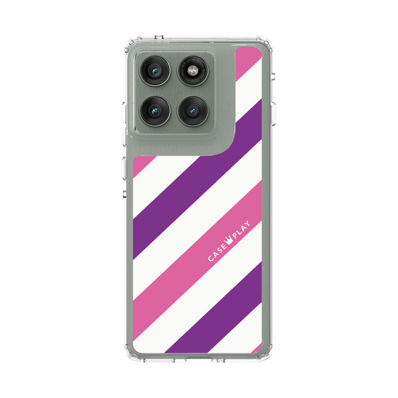 スリムプロテクションケース［ Big Stripe - Purple × Pink ］