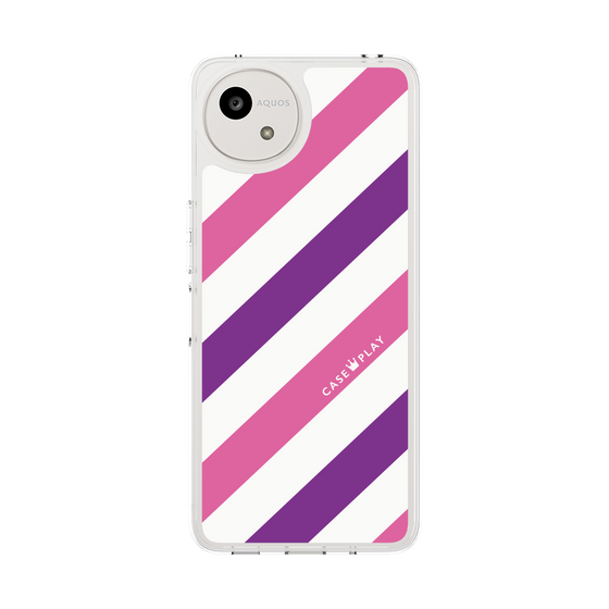 スリムプロテクションケース［ Big Stripe - Purple × Pink ］