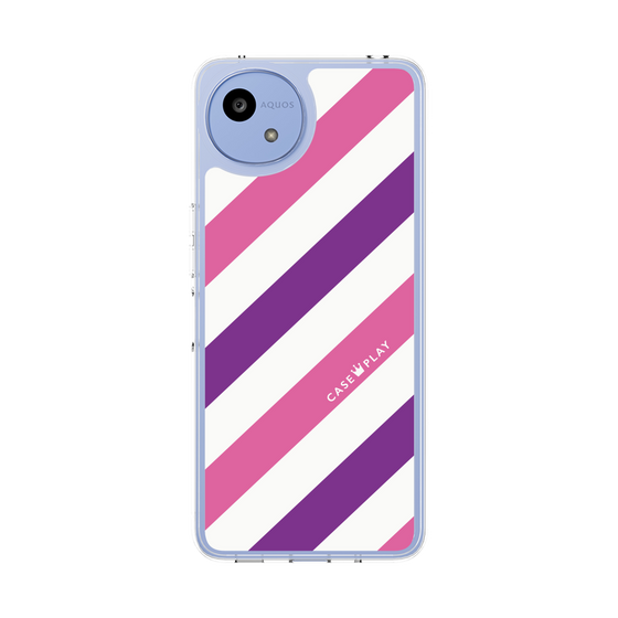 スリムプロテクションケース［ Big Stripe - Purple × Pink ］