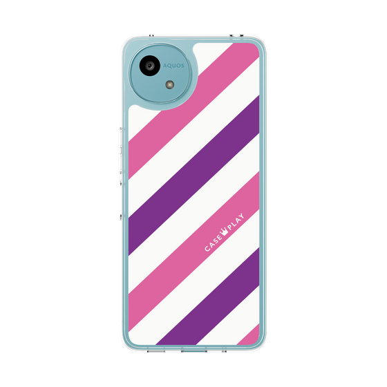 スリムプロテクションケース［ Big Stripe - Purple × Pink ］