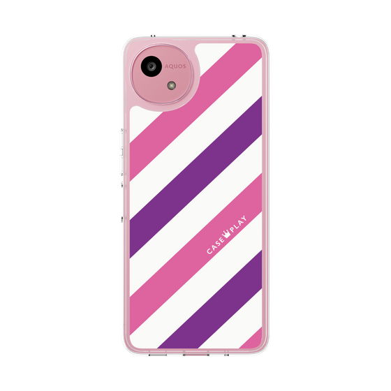 スリムプロテクションケース［ Big Stripe - Purple × Pink ］