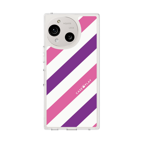 スリムプロテクションケース［ Big Stripe - Purple × Pink ］