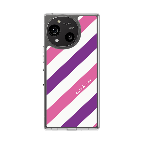 スリムプロテクションケース［ Big Stripe - Purple × Pink ］