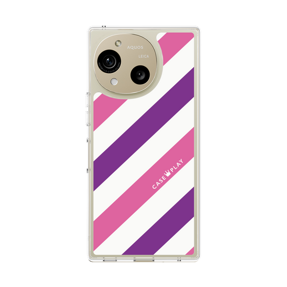 スリムプロテクションケース［ Big Stripe - Purple × Pink ］