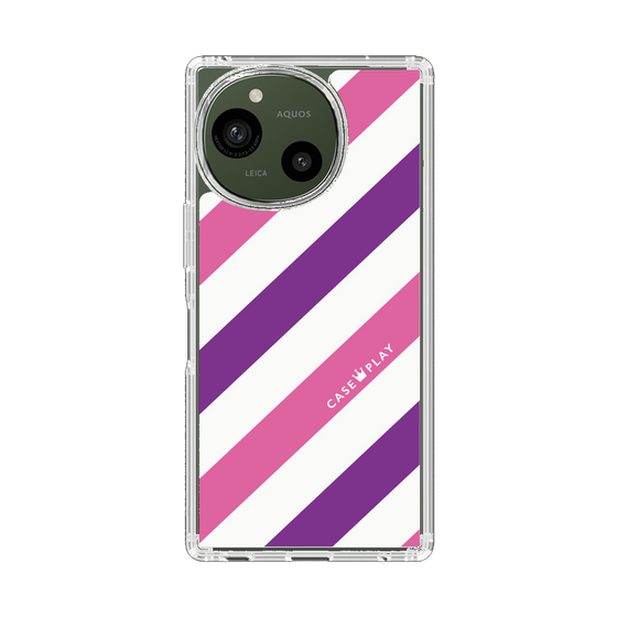スリムプロテクションケース［ Big Stripe - Purple × Pink ］