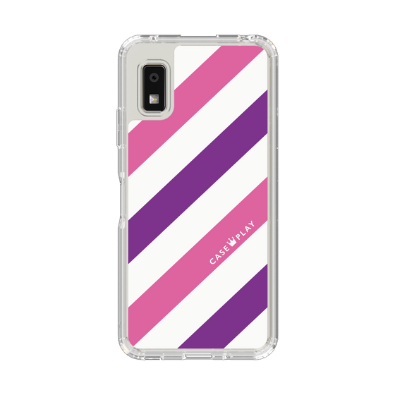 スリムプロテクションケース［ Big Stripe - Purple × Pink ］