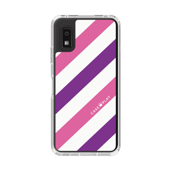 スリムプロテクションケース［ Big Stripe - Purple × Pink ］