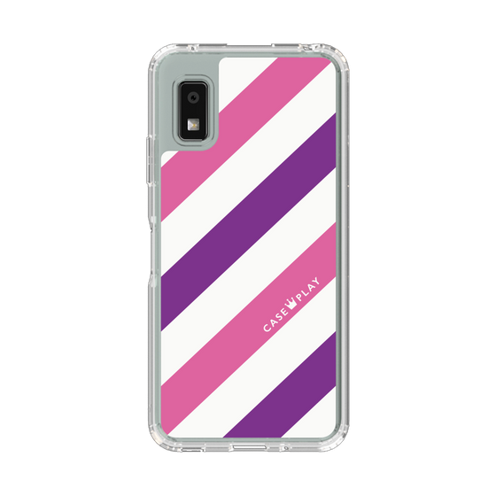 スリムプロテクションケース［ Big Stripe - Purple × Pink ］