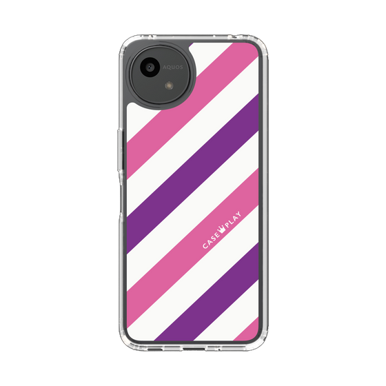 スリムプロテクションケース［ Big Stripe - Purple × Pink ］