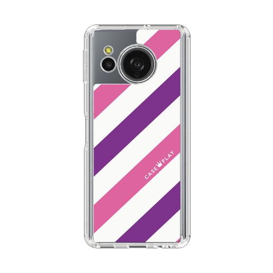 スリムプロテクションケース［ Big Stripe - Purple × Pink ］