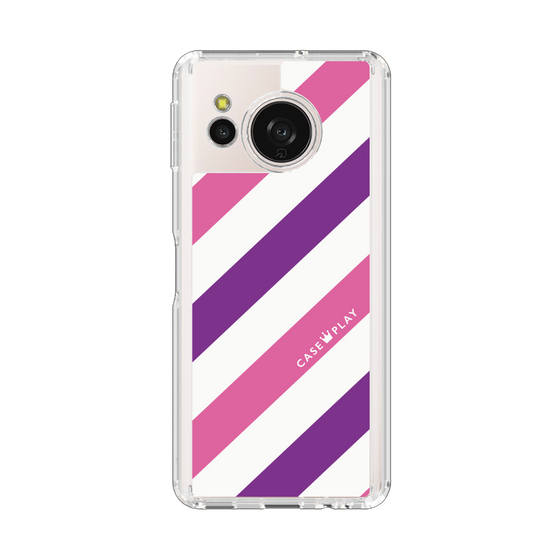 スリムプロテクションケース［ Big Stripe - Purple × Pink ］