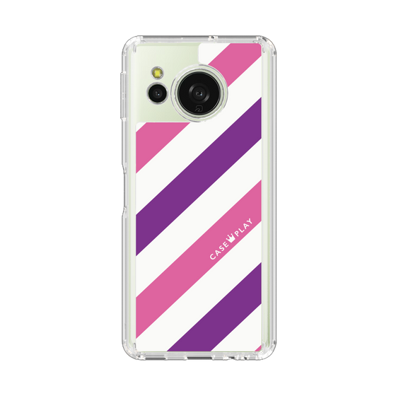 スリムプロテクションケース［ Big Stripe - Purple × Pink ］
