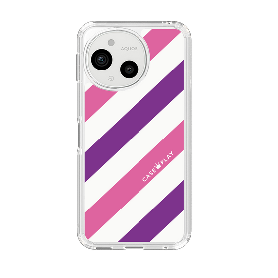 スリムプロテクションケース［ Big Stripe - Purple × Pink ］