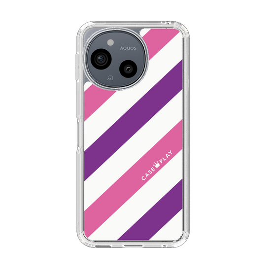 スリムプロテクションケース［ Big Stripe - Purple × Pink ］