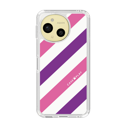 スリムプロテクションケース［ Big Stripe - Purple × Pink ］