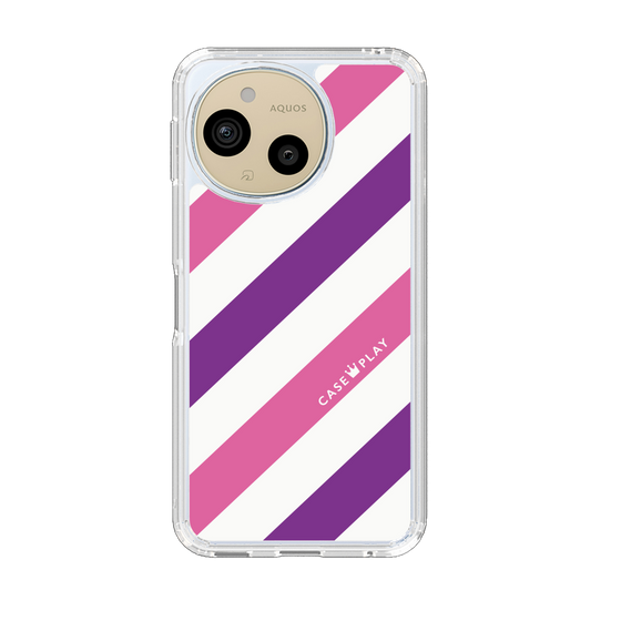 スリムプロテクションケース［ Big Stripe - Purple × Pink ］