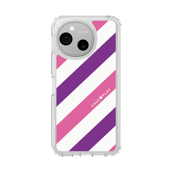 スリムプロテクションケース［ Big Stripe - Purple × Pink ］