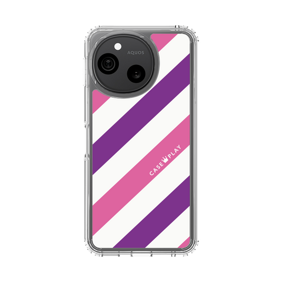 スリムプロテクションケース［ Big Stripe - Purple × Pink ］