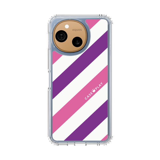 スリムプロテクションケース［ Big Stripe - Purple × Pink ］