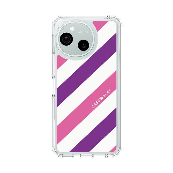 スリムプロテクションケース［ Big Stripe - Purple × Pink ］