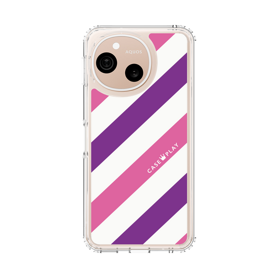 スリムプロテクションケース［ Big Stripe - Purple × Pink ］