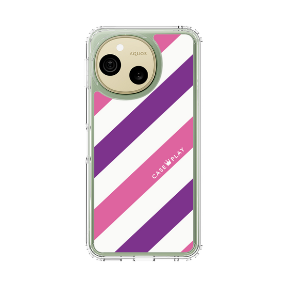スリムプロテクションケース［ Big Stripe - Purple × Pink ］