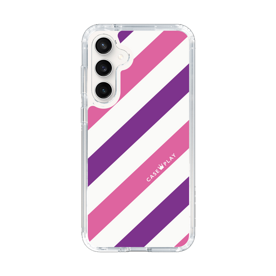 スリムプロテクションケース［ Big Stripe - Purple × Pink ］