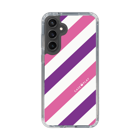 スリムプロテクションケース［ Big Stripe - Purple × Pink ］