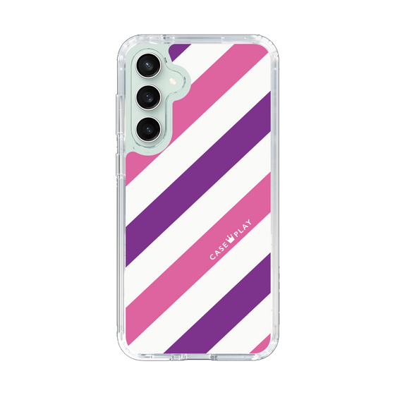 スリムプロテクションケース［ Big Stripe - Purple × Pink ］