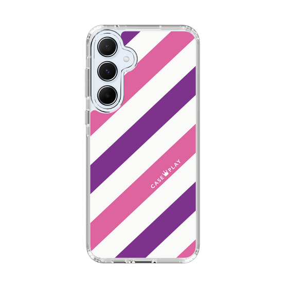 スリムプロテクションケース［ Big Stripe - Purple × Pink ］