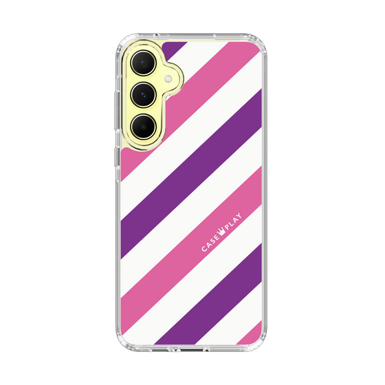 スリムプロテクションケース［ Big Stripe - Purple × Pink ］