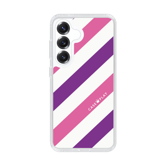 スリムプロテクションケース［ Big Stripe - Purple × Pink ］