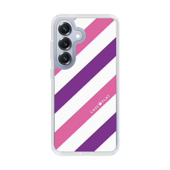 スリムプロテクションケース［ Big Stripe - Purple × Pink ］