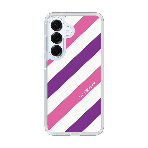 スリムプロテクションケース［ Big Stripe - Purple × Pink ］