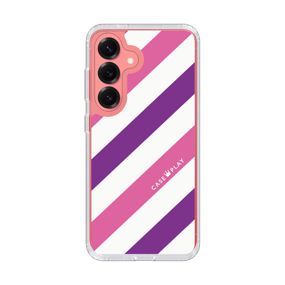 スリムプロテクションケース［ Big Stripe - Purple × Pink ］