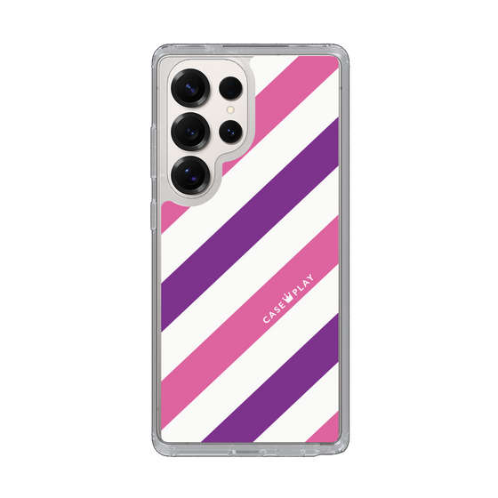 スリムプロテクションケース［ Big Stripe - Purple × Pink ］