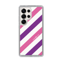 スリムプロテクションケース［ Big Stripe - Purple × Pink ］