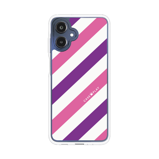 スリムプロテクションケース［ Big Stripe - Purple × Pink ］