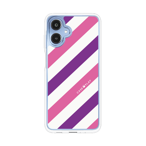 スリムプロテクションケース［ Big Stripe - Purple × Pink ］