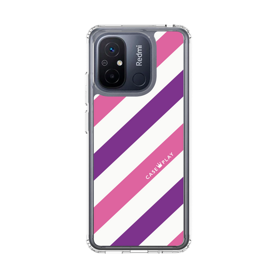 スリムプロテクションケース［ Big Stripe - Purple × Pink ］