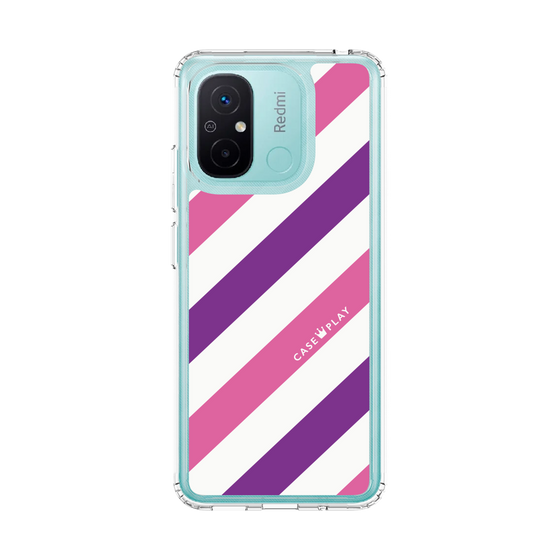 スリムプロテクションケース［ Big Stripe - Purple × Pink ］