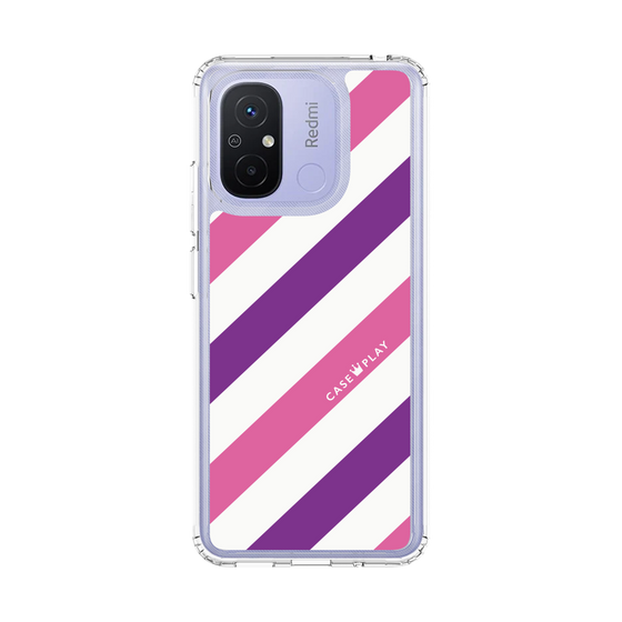 スリムプロテクションケース［ Big Stripe - Purple × Pink ］