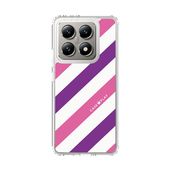 スリムプロテクションケース［ Big Stripe - Purple × Pink ］