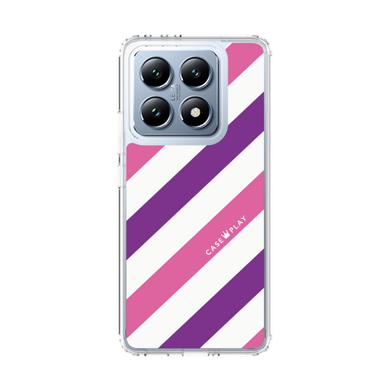 スリムプロテクションケース［ Big Stripe - Purple × Pink ］