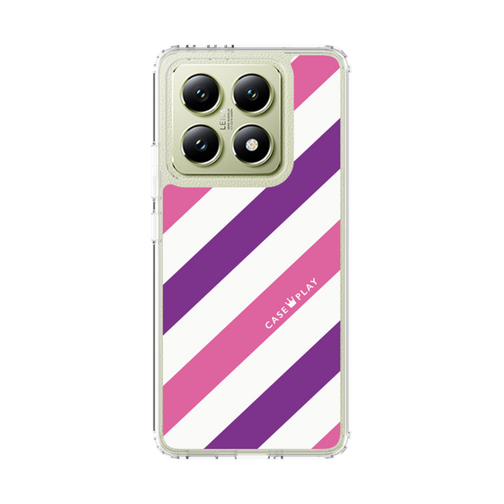 スリムプロテクションケース［ Big Stripe - Purple × Pink ］