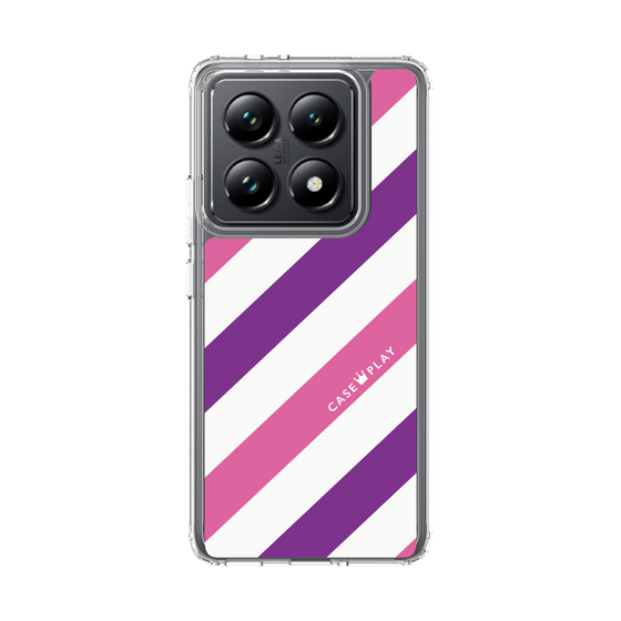 スリムプロテクションケース［ Big Stripe - Purple × Pink ］
