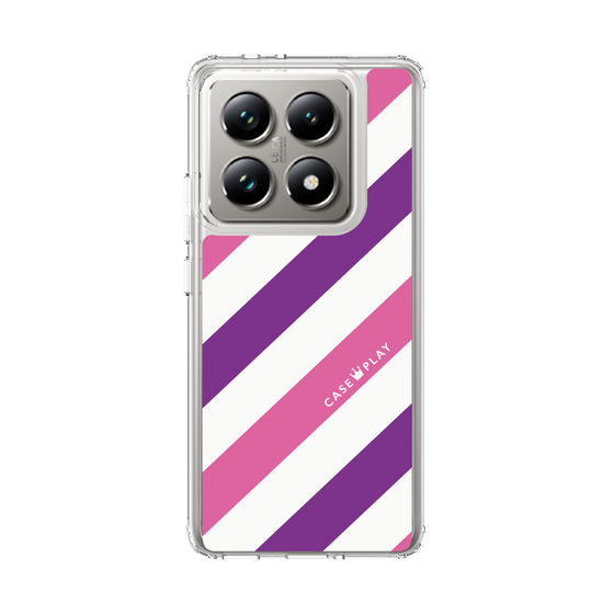 スリムプロテクションケース［ Big Stripe - Purple × Pink ］