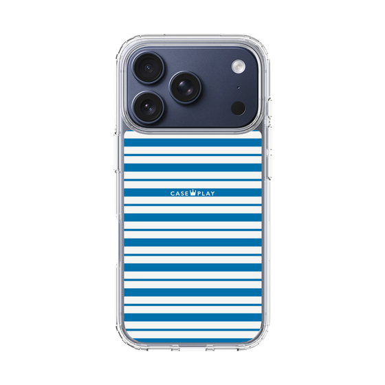 スリムプロテクションケース［ Small Border - Blue ］